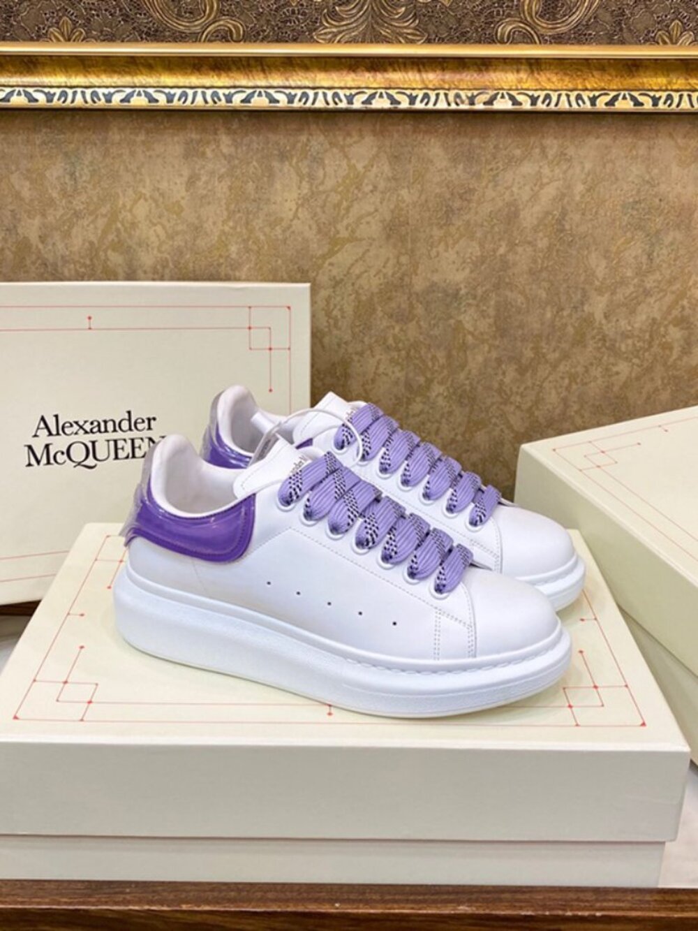 Alexander Mcqueen White And Purple Men's Sneakers